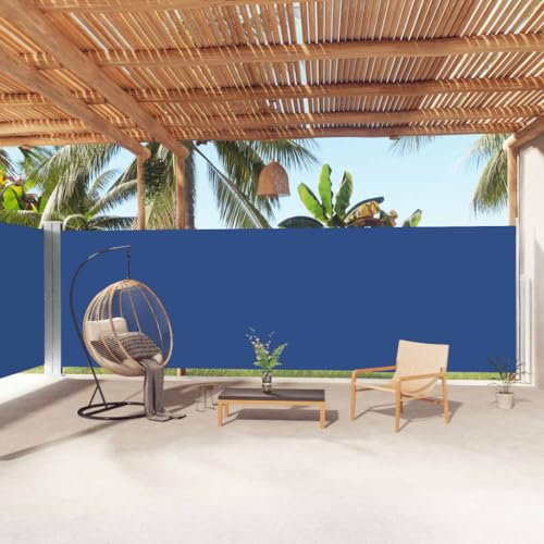 Home Outdoor OthersVersenkbare Seitenmarkise, blau, 200 x 1000 cm
