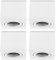 Sweet Led 4x Deckenspots Aufputz flach 50mm Aluminium Aufbauspots schwenkbar 80x80mm 230V Aufbaustrahler - weiß matt, eckig