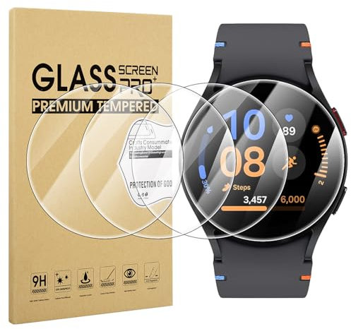 Diruite 4 Piezas Protector Pantalla para Samsung Galaxy Watch FE 40mm Cristal Templado,HD Protector Reloj para Samsung Galaxy Watch FE 40mm Smartwatch Protector[Anti-Raspado]