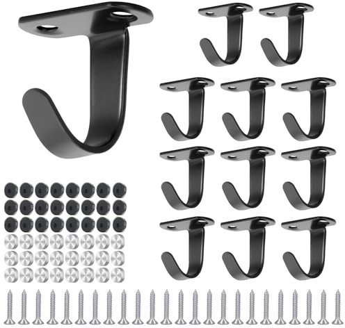 Niaciswe Ganci a Soffitto 12 Pezzi Ganci da Soffitto a Parete Ganci Appendiabiti da Parete Ganci da Soffitto Ganci Portachiavi Gancio da Soffitto Vite con 24 Viti Rondelle per Bagno Cucina Sciarpa