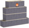 Lifewit 16 Stück Aufbewahrungsbox aus Stoff, Faltbar Aufbewahrungswürfel Kallax Boxen Aufbewahrung aus Vliesstoff mit Griff für Würfelregal Kallax Boxen Regal Einsatz, 33 x 33 x 33 cm Cm, Schwarz