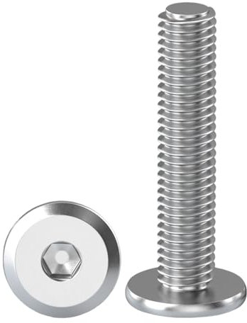 Drenky 10 Pezzi Viti Testa Piatta M8 Acciaio Inox A2 V2A Semicircolare 35 mm Antiruggine Per Mobili Con Cava Esagonale