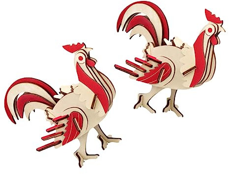 Alasum 2sätze Holz DIY Hahn Puzzle Spielzeug Für Junge Mädchen Jigsaw Puzzle Decoration Educational Toy
