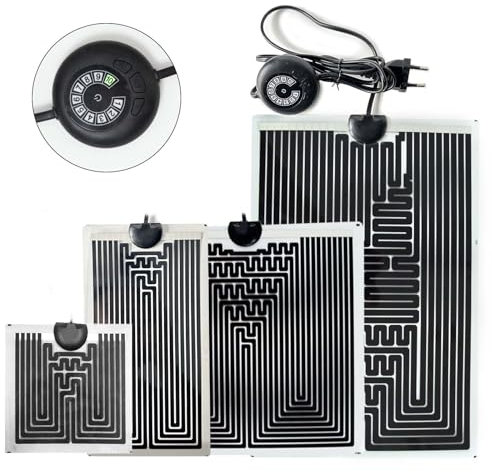 ewenys Terrarium Heizkissen für Reptilien mit 10-stufiger Temperaturregler, für Schlangen, Eidechse, Gecko, Spinne, Raupe, Schildkröte Wärmematte(28cm×42cm 20W)