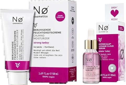 No Cosmetics Set: HyperSense Pink Power Cream Moisturizing Cream & HyperCalm® 2-Phase Serum — Perfect Care for Sensitive Skin + Purelife Sticker