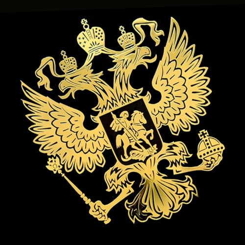 Russia Rußland Doppeladler Aufkleber Auto Emblem in Gold Россия Golden Metall Rc 5,2 x 6cm