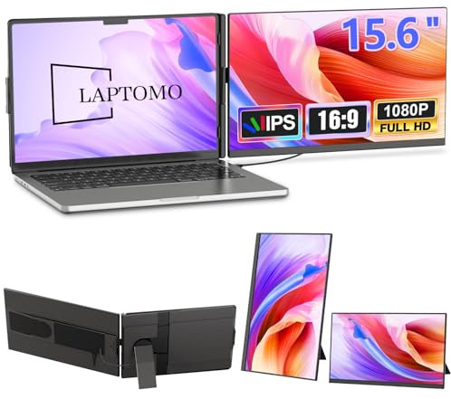 Portable Monitor, 15,6 Laptop Bildschirm Erweiterung, 1080P FHD Dual Screen Extender with Windows, Mac, Chrome, Android