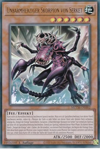 MZTM-DE002 - Unbarmherziger Skorpion von Serket - Ultra Rare - Deutsch - 1. Auflage - Maze of The Master - mit LMS Trading Fieldcenter-Karte Yugioh