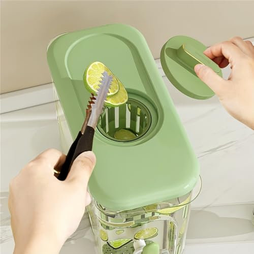 CYairong-22 Wasserkocher 4L Juice Jug Beverage Gallon Cold Water Pitcher Large Capacity Cold Kettle Portable Water Dispenser Refrigerator Water Container Teekanne(Green)