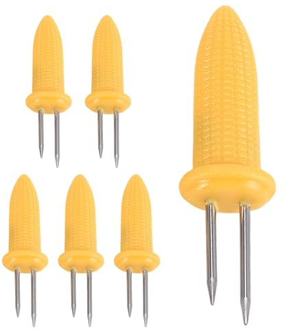 Pesfehhy 6 StüCk Von Mais StäNder Maiskolben Rostfreier Stahl Mais StäNder SpießE mit Silikon