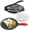 VEVOR Pressa per Tortilla Manuale da 250 mm Piastra per Pressa Piadine con Manico e 100 Fogli di Carta da Forno, Macchina per Pressa Pizza in Ghisa Grigia, Durevole e Antiruggine, Facile da Usare
