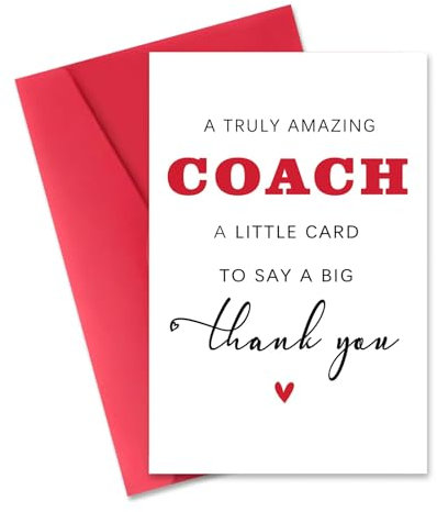 Yoljun Dankeschön Geschenke für Trainer, Leere Innenseite der Dankeskarten mit Umschlag, Danke Karte für Trainerinnen und Trainer zum, Passend zur Rente oder zum Geburtstag, 12.5x17.6cm