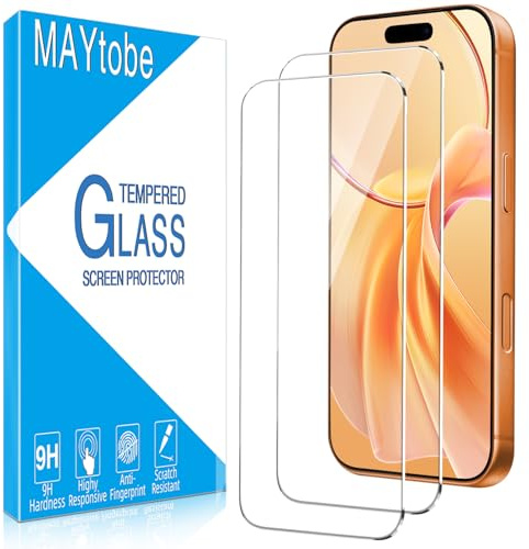 MAYtobe 2 Unidades Protector de Pantalla para iPhone 17 Pro Max | Cristal Vidrio Templado Antiarañazos, Antihuellas, Sin Burbujas, Dureza 9H, 0,33mm Ultra Transparente