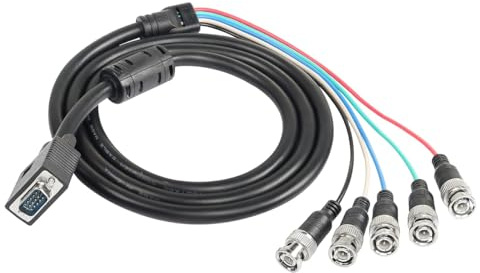 Ausi Cavo video VGA a BNC, HD15 VGA a 5 BNC RGB maschio coassiale ad alta risoluzione per cavo monitor HDTV 1,5 m