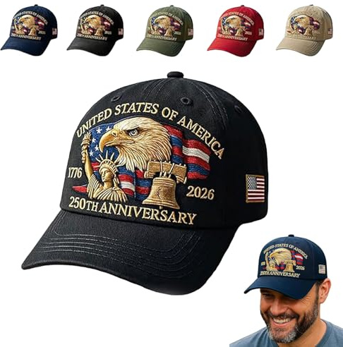 Generisch Eagle – United States 250th Anniversary Hat, Adjustable Patriotic Baseball Cap with Bald Eagle,250 Anniversary USA Hat Unisex (2)