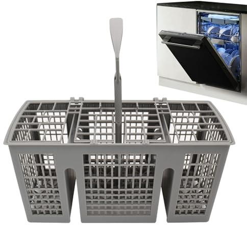 Besteckkorb für Spülmaschine, Universalzubehör mit abnehmbarem Griff, Aufbewahrung für Besteck und Utensilien, kompatibel mit AEG, Miele