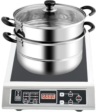 3500W-Einplatten-Induktionsherd, tragbares Induktionskochfeld, 10 Stufen für Leistung Tastensteuerung, keramikbasiertes Induktionskochgerät für Braten, Rühren, Sieden und Simmern, 30cm-Kochplatte