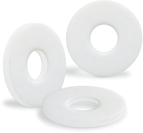 PDKKFF 40 Pezzi Rondella Piatta in Nylon M10x30mm, Rondelle Plastica DIN 9021/ISO 7093, Bianco Piatte Guarnizione, Guarnizioni Idrauliche per Fissaggi Guarnizioni
