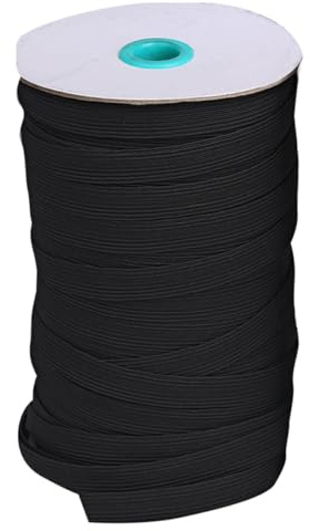 FOMIYES Elastisches Gummiband für Masken 9mm Schwarz Ersatzband für Selbstgemacht Gesichtsmasken Langlebiges und Komfortables Ohrband für Nähen und Basteln