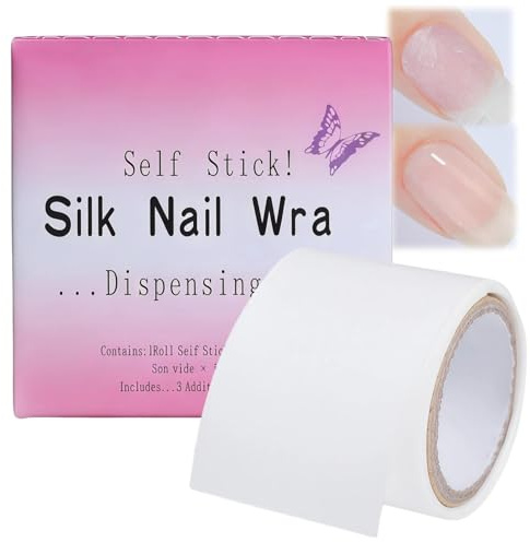 Nail Repair Kit for Split Broken Natural Nails, Nail Silk Wrap Repair for Broken & Damaged Nails, Self-Adhesive Fiberglass Na/il Wraps for Extensions, Strengthen & Protect Natural Na/ils
