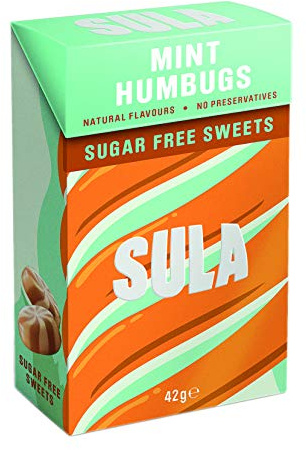 Sula Mint Humbugs Sugar Free Boiled Sweets, 42 g (14-Pack)