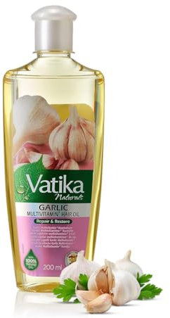 Vatika Multivitamin Garlic Hair Oil - 200ml | For Beautiful Strong Hair | Enriched With Garlic, Ghergir, & Rosemary | 100% Natural Oils For Complete Nourishment