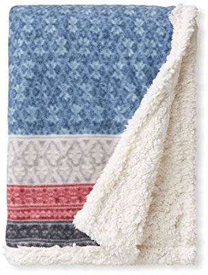 Eddie Bauer Überwurfdecke, superweiche, wendbare Sherpa-Fleece-Bettwäsche, Weihnachten und weiße Elefanten, gemütliches Karomuster, Heimdekoration für Bett oder Couch (Fair Isle