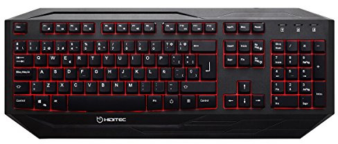 Hiditec | Gaming-Tastatur mit Kabel GK200 | LED Hintergrundbeleuchtete Membranspielertastatur | Gaming-PC-Tastatur | Aluminiumstruktur | N-Key Anti-Ghost | Farbe schwarz