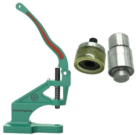 Trimming Shop Kam Hand Presse Maschine & Snap Poppers - Verschluss Druckknöpfe Werkzeug Kit- Ausrüstung für Nähen Leder Basteln und Kleidung Reparatur - Grün, 9.5mm