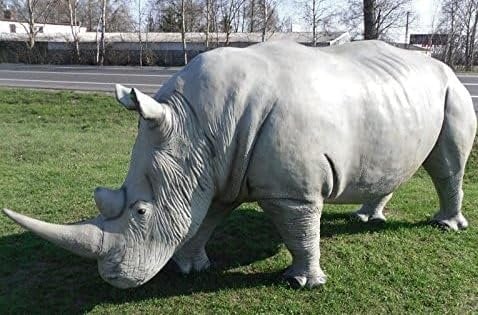 Nashorn XXL Naturgetreue Dekofigur Gartendekoration für Haus, Hof und Garten