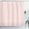 ABAKUHAUS Abstrakt Duschvorhang, Geometrische Mosaik Gitter, Stoffliches Gewebe Badezimmerdekorationsset mit Haken, 175 x 200 cm, Blush Weiß