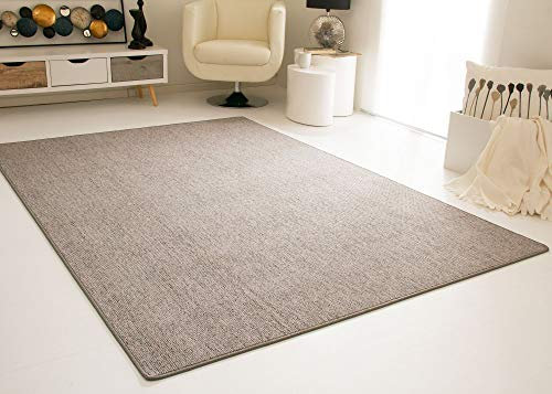 Steffensmeier Schöner Flacher Wohnzimmer Teppich Bath in Silber | auch als Läufer für den Flur, Größe: 80x150 cm