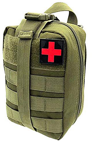 Wolike First Aid Bag Empty Tactical Medical Pouch EMT Emergency Survival Kit Outdoor Travel Molle Rip-Away EMT for Medical Multipurpose Waist Pack Military Utility kit (ArmyGreen)