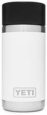 YETI Rambler 12 oz Bottle, Stainless Steel, Vacuum Insulated, with Hot Shot Cap, White