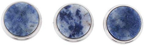 Liyafy 3 Stück Trompetenventil-Fingerknöpfe Musikinstrumente Zubehör Silber mit dunkelblauer Muscheleinlage