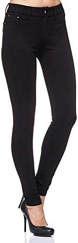 Elara Damen Stretch Hose Jeggings Skinny Fit H01 Black 48 (4XL)