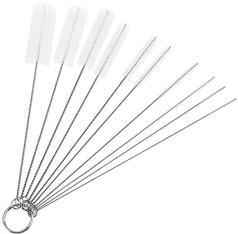Nylon Tube Brosse de Nettoyage de tuyaux Set pour Brushs Pailles à Boire Lunettes Bijoux Nettoyage Claviers Ensemble de 10