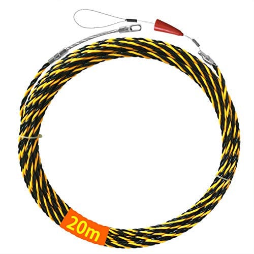 Einziehband Akuoly 3-fach gedrilltem Einziehspirale Durchmesser 6.0mm Einziehdraht mit Führungsfeder Einziehhilfen ideales zur Kabelverlegung, 20M