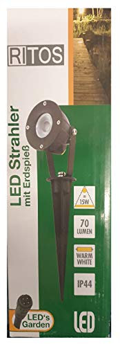 REV Ritter LED Strahler mit Erdspieß schwarz - 1W 70Lumen warmweiß