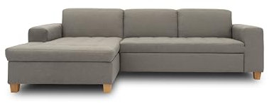 DOMO. collection Ecksofa Sugar, Sofa in L-Form, Eckcouch Polstergarnitur, 266 x 162 x 80 cm, hellgrau