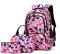 Geometric-Print Backpack and Lunch-Bag Set for Girls-Boys Middle-School Elementary Bookbags