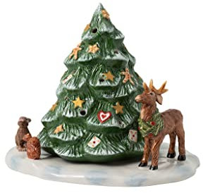 Villeroy & Boch - Christmas Toy's Memory Weihnachtsaum mit Waldtieren, dekorative Figur aus Hartporzellan, für Teelichter geeignet, bunt, 23 x 17 x 17 cm