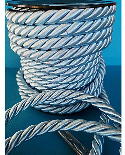 PIZZITALIANI Passamaneria decorativa - Cordone Intrecciato 10mm x 10m, AZZURRO – Corda Decorativa flessibile, Cordoncino per decorazioni e Artigianato, Made in Italy