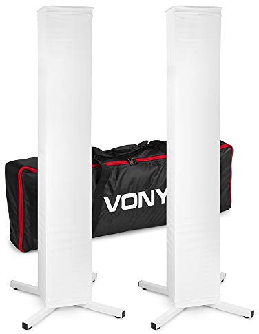 Vonyx DJP165 Universal-Lautsprecherständer - Auch für Lichteffekte, Produkte usw. geeignet - Inkl. weißer und schwarze Abdeckung - höhenverstellbar