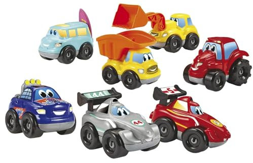 Jouets Ecoiffier - 3298 - Coffret 7 Véhicules Fast Car Abrick - Jeu de Construction pour Enfant - Dès 18 Mois - Fabriqué en France