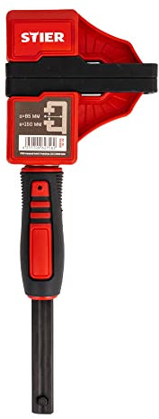 STIER Kompaktzwinge, optimal für Arbeiten auf engem Raum, 150 mm Spannweite, 60 mm Ausladung, große Spannbacken