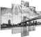 Estika Leinwand bilder - Brooklyn-Brücke Schwarz und Weiß - 150x105 cm, 5 teilige kunstdruck - Wandbilder wohnzimmer, schlafzimmer, Moderne wanddeko, Bild auf leinwand - New York bilder - 1285A_5H