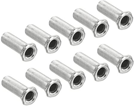 sourcing map 10 Stück Lampenstange 30mm Lang M10 Gewinderohr Sechskant Senkkopf Flachkopf für Kronleuchter Verzinkte Eisen