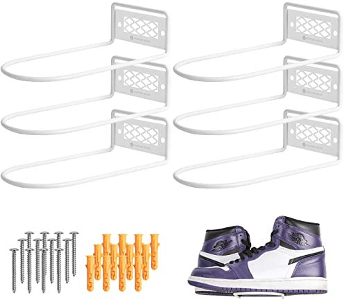 J JACKCUBE DESIGN MK1068B Schuhregal, schwebend, Metall, Weiß, 6 Stück