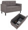 Mingone 2 Sitzer Sofa mit Lehne, Stauraum und Abnehmbarem Kissen - Modernes Leinen Loungesofa für 1-2 Personen, Taupe